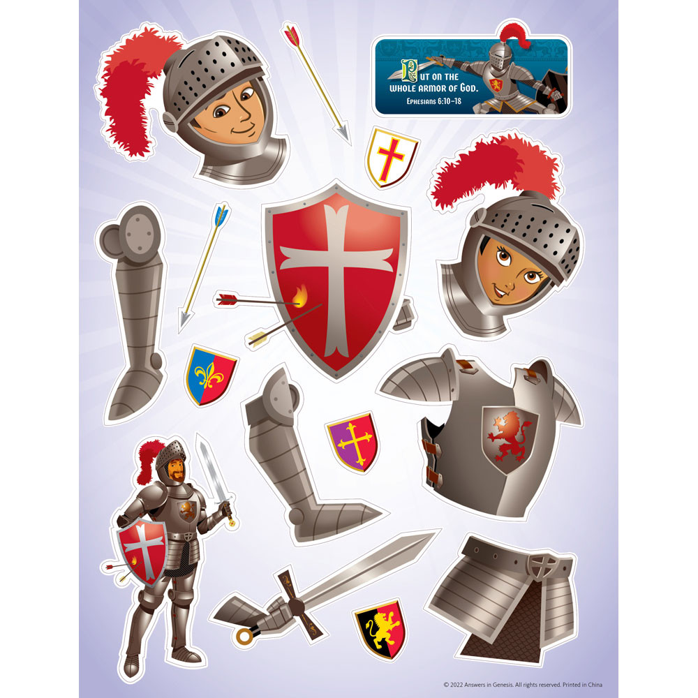 Armor of God Stickers for Kids - Pack of 10 - Keepers of the Kingdom VBS 2023