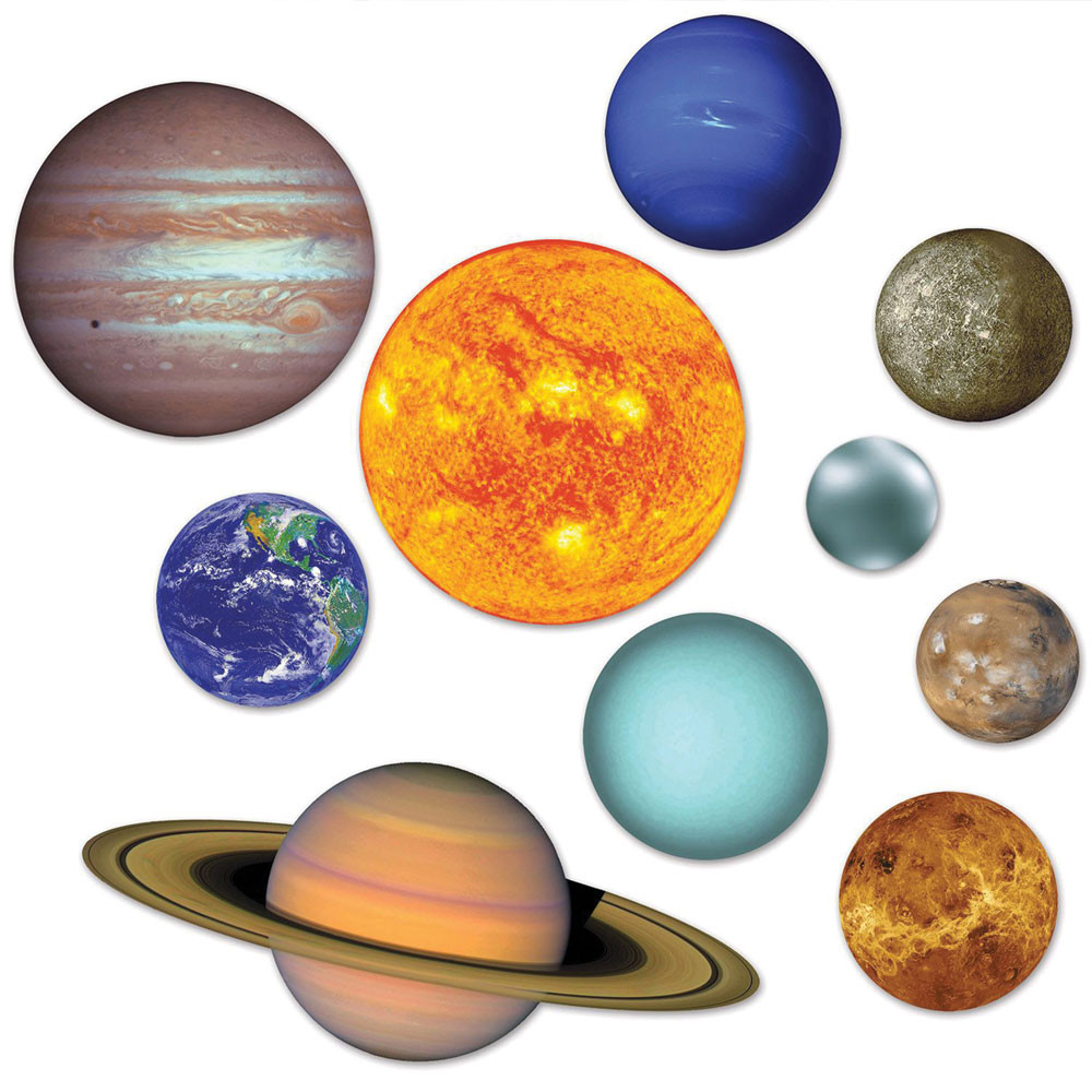 Solar System Cutouts - set of 10 - size range 4.5 in - 22