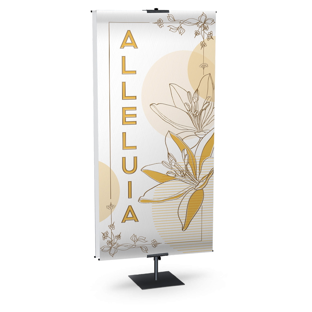 Church Banner - Easter - Gold Trim  Alleluia