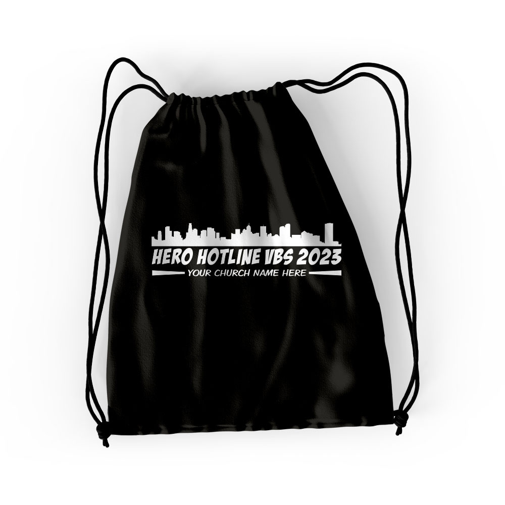 Drawstring Backpack - Hero Hotline VBS - VHERDB037
