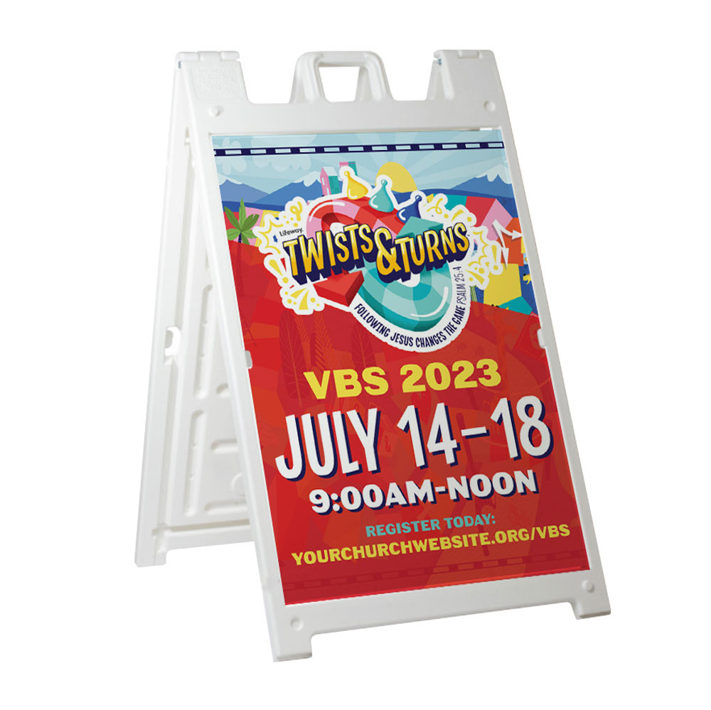 BrightWin SIDE BY SIDE サイン入りポスター VIPパス付き Deluxe A-Frame Sandwich Board Street Signs (24