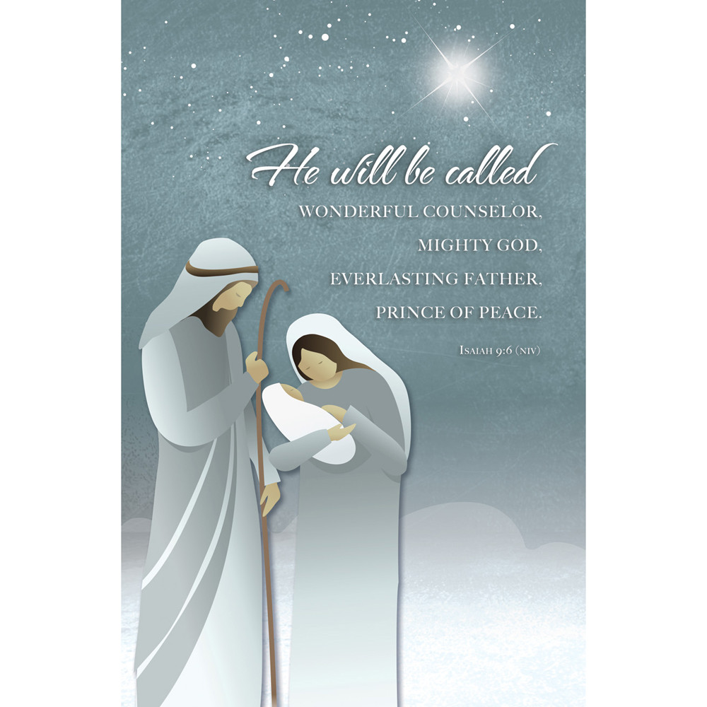 Church Bulletin - 11" - Christmas - Wonderful Counselor - Isa 9:6 (NIV) - Pack of 100 - U4357