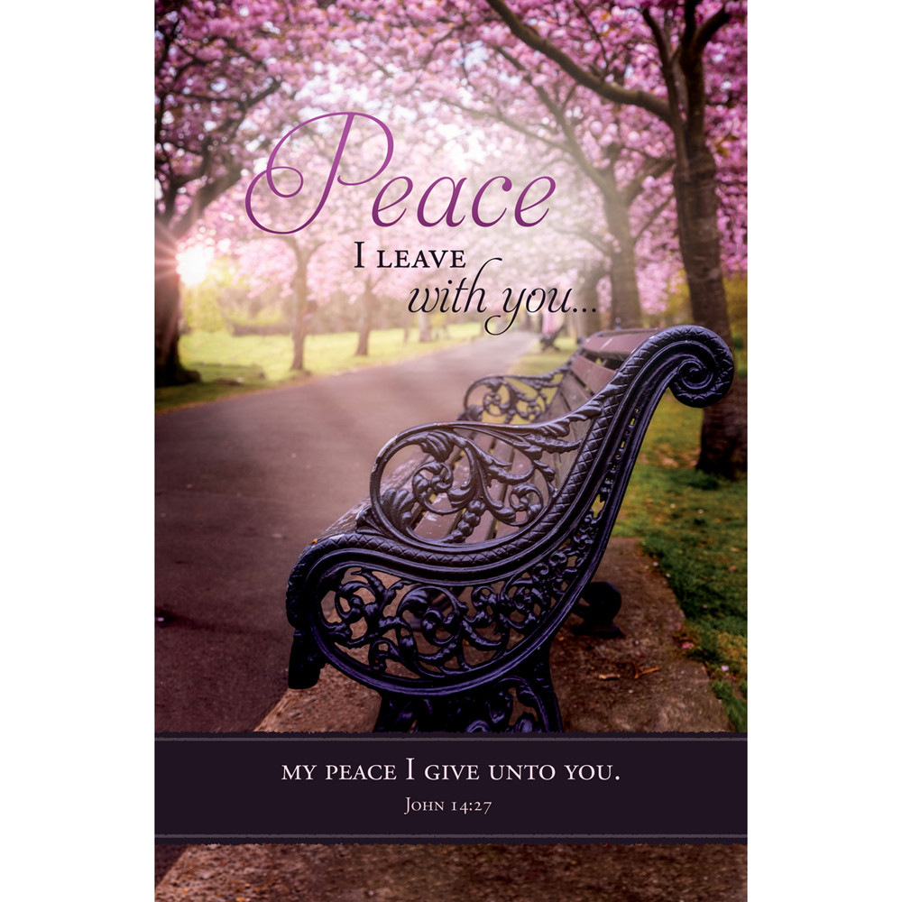 Church Bulletin - 11" - Funeral - Peace I leave with you - John 14:27 - Pack of 100 - U4374