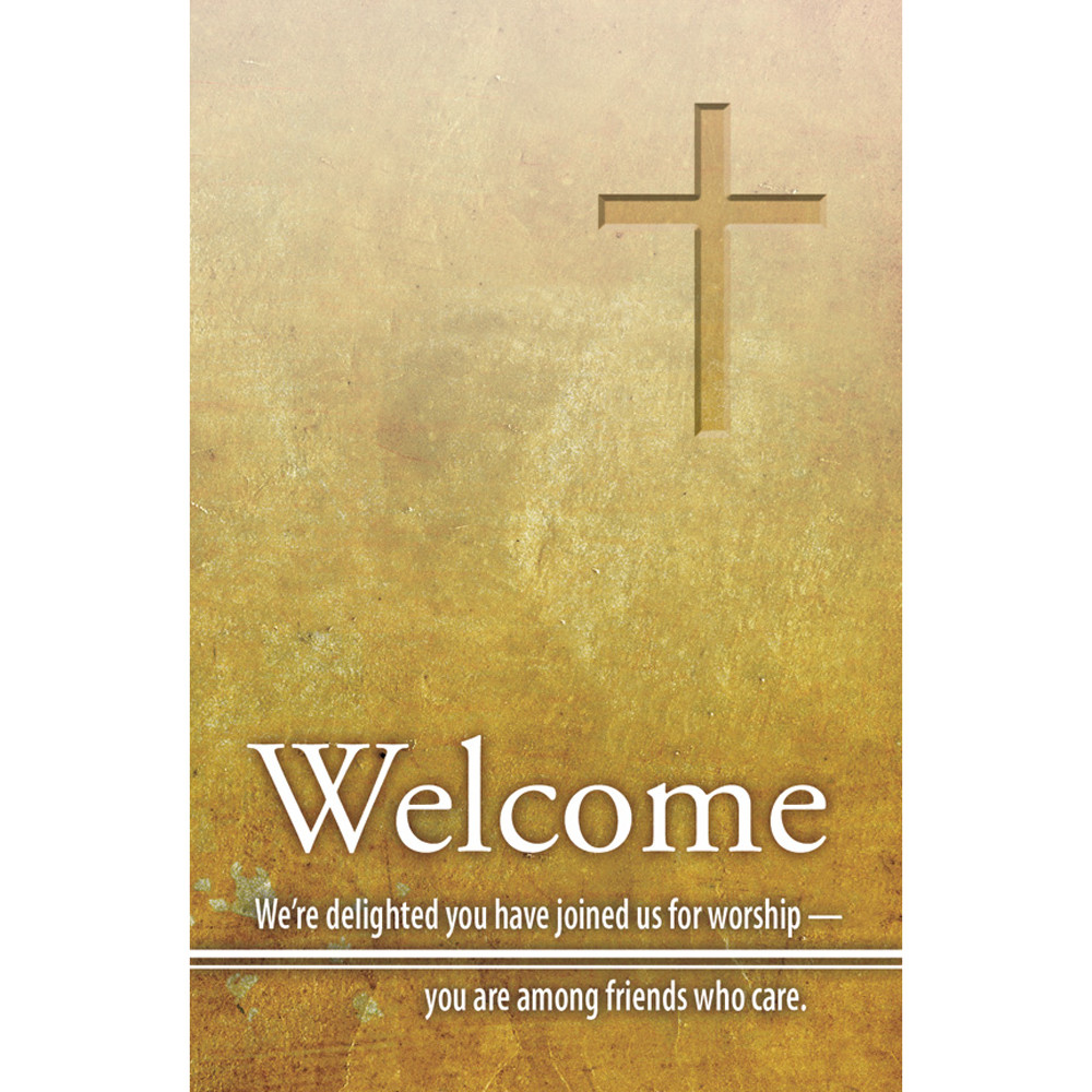 Pew Cards - 3" x 5" - Welcome - Cross - Ps 122:1 - Pack of 50 - U2118