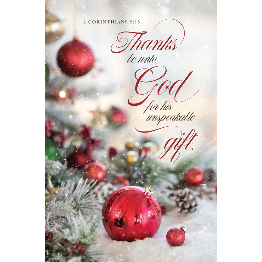 Church Bulletin - 11" - Christmas - Thanks be unto God... - 2 Cor 9:15 - Pack of 100 - H4177