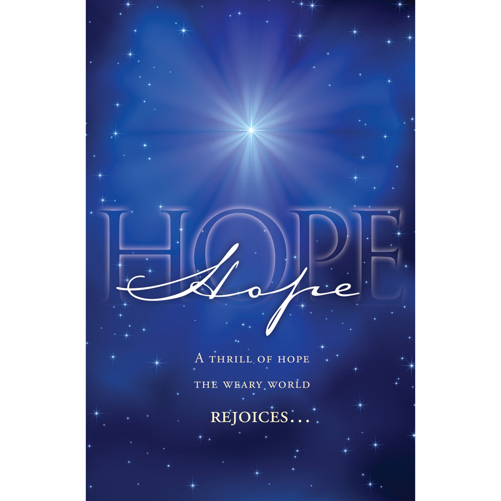 Church Bulletin - 11" - Advent - Hope - A Thrill of Hope - Christmas Carol Lyrics - Pack of 100