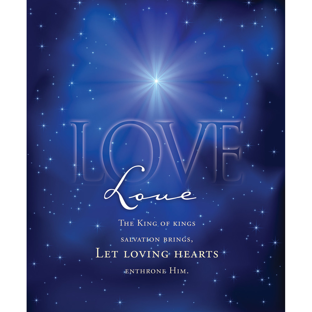 Church Bulletin - 14" - Advent - Love - The king of kings salvation brings - Christmas carol lyrics - Pack of 100 - AP2187L