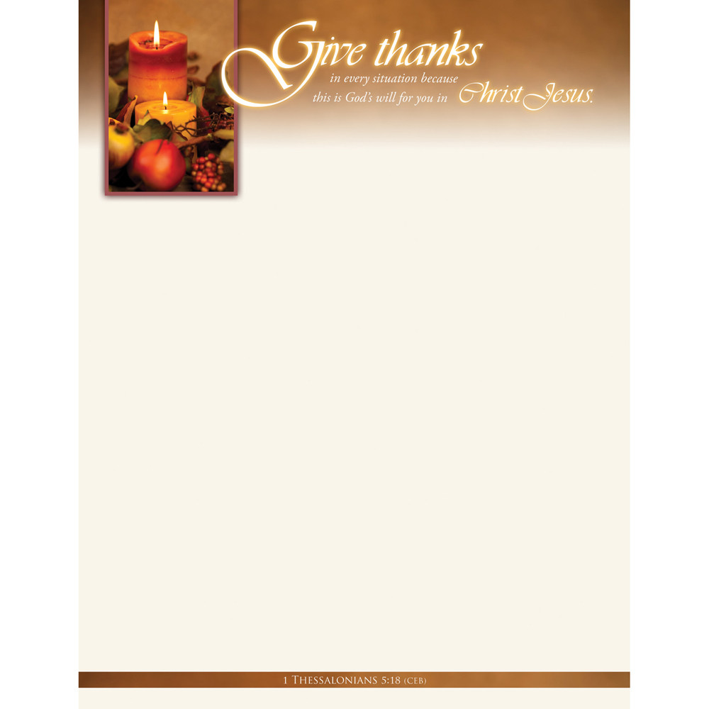 Letterhead - Thanksgiving - Give thanks in every situation - 1 Thess. 5:18 - Pack of 100 - AP2183LH