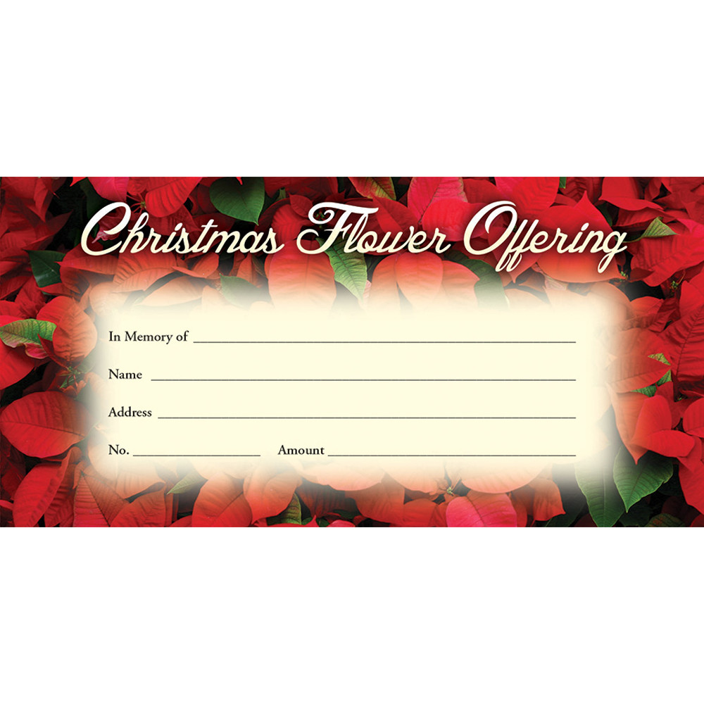 Offering Envelope - Christmas Flower Offering - Pack of 100 - 4188