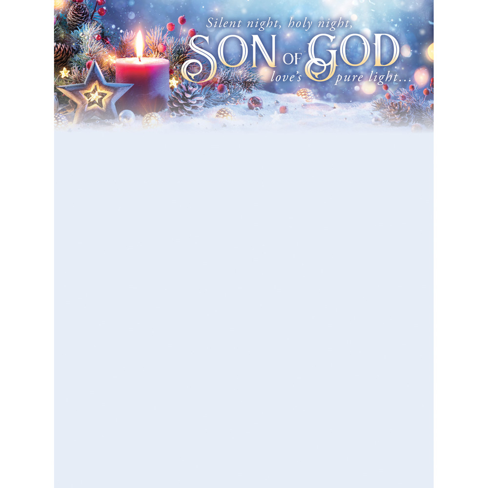 Letterhead - Christmas - Silent Night Holy Night - Silent Night - Pack of 100 - AP2157LH