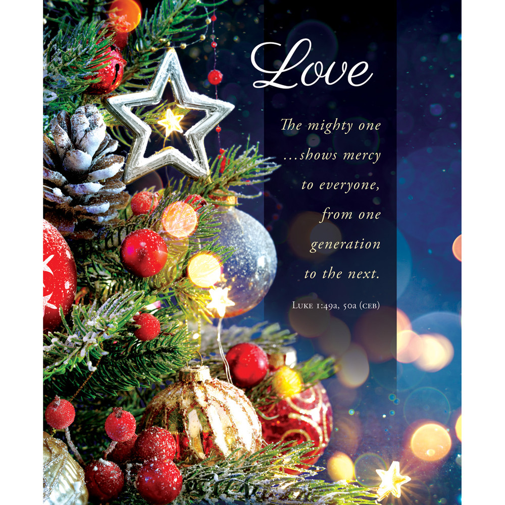 Church Bulletin - 14" - Advent - Love - The might one...shows mercy - Luke 1:49a, 50a - Pack of 100 - AP2192L