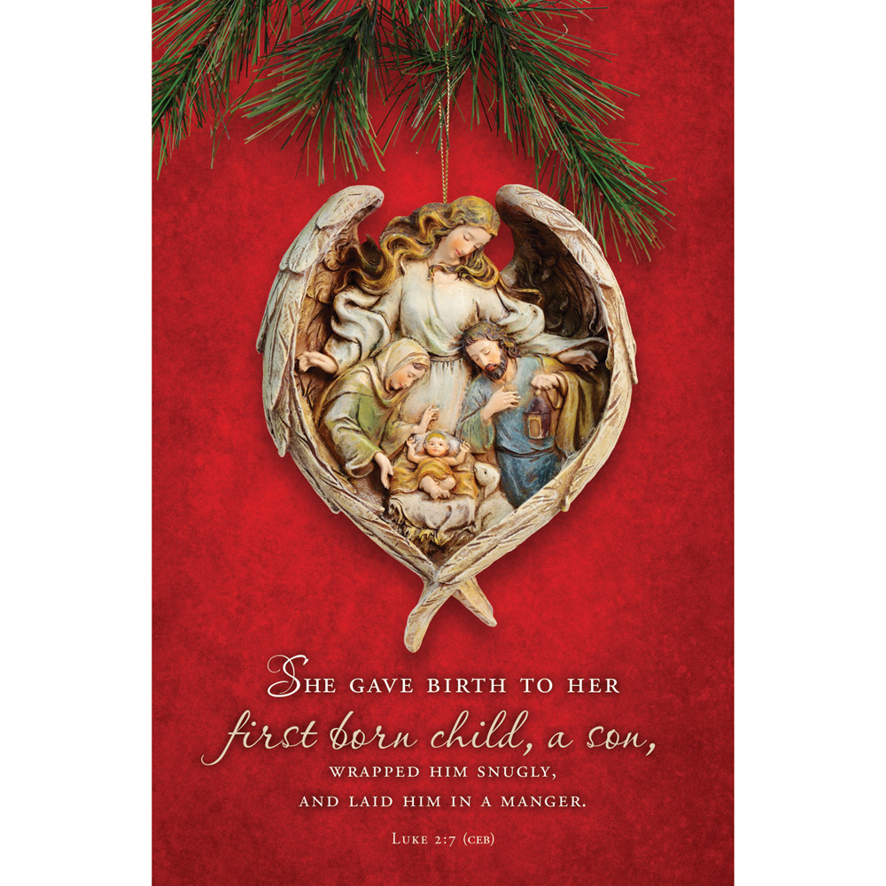 Church Bulletin - 11" - Christmas - She gave birth to her firstborn - Luke 2:7 - Pack of 100 - AP2194