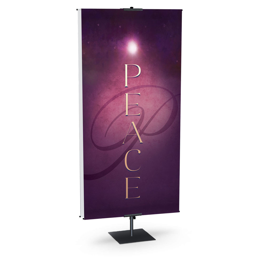 Church Banner - Christmas - Purple Nativity Advent Series - Peace