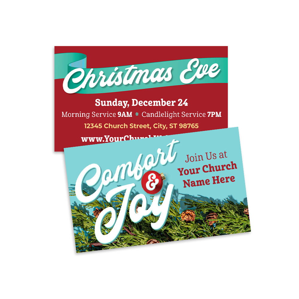Customizable Invite Cards - Christmas - Bright Joy Series - 2x3.5 Printed Size