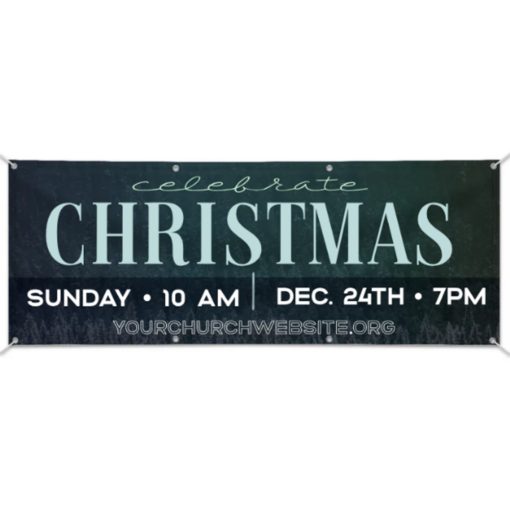 Easy Custom Outdoor Vinyl Banner - Personalize in Real Time - Christmas - Emmanuel Forest
