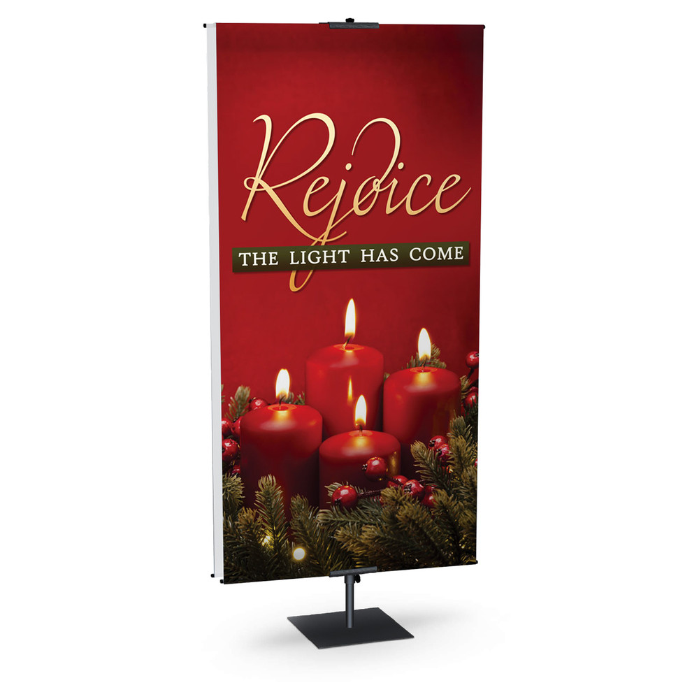 Church Banner - Christmas - Rejoice Candle Red