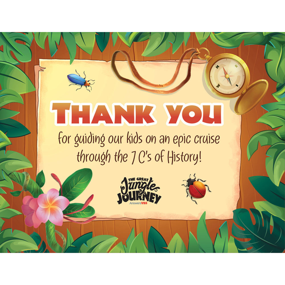 Staff Appreciation Postcards (Pack of 40) - Jungle Journey Answers VBS 2024