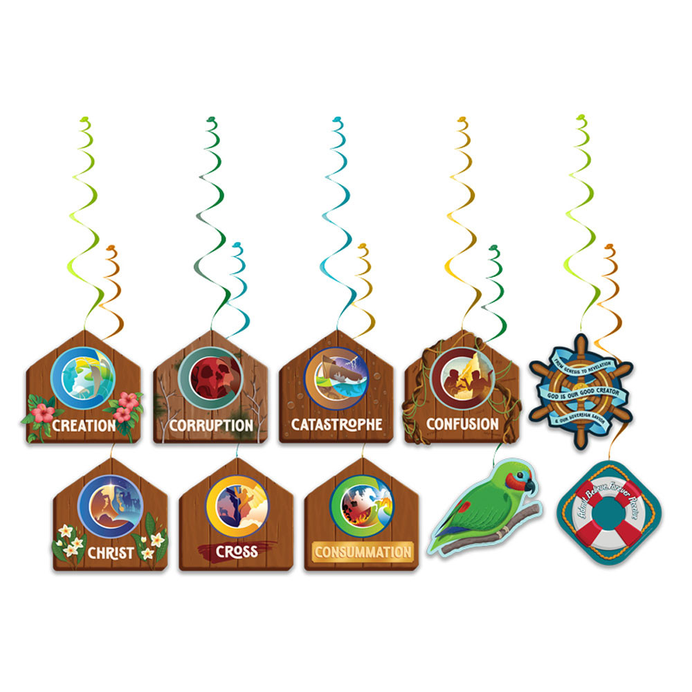 Spiral Hanging Decorations (Pack of 10) - Jungle Journey Answers VBS 2024