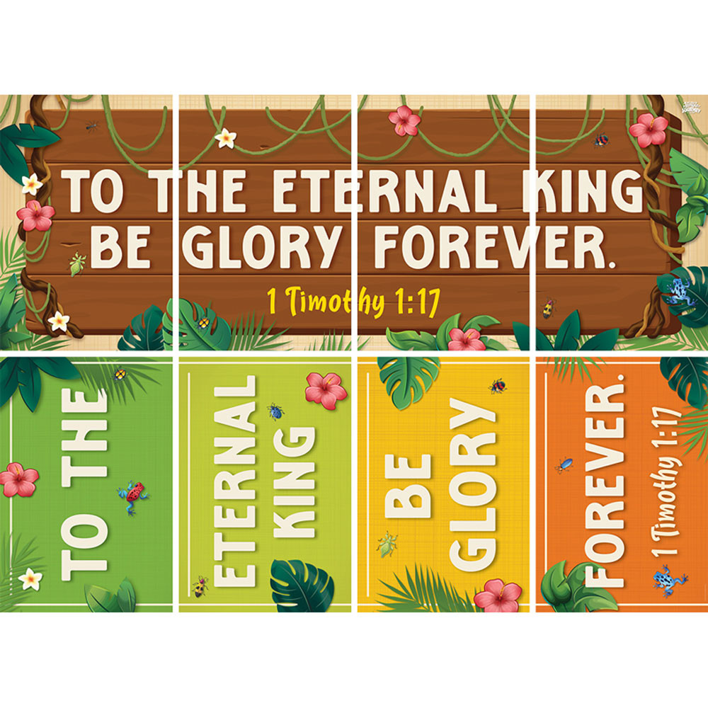 Scene Setter - Theme Verse - 4 panels - Jungle Journey Answers VBS 2024