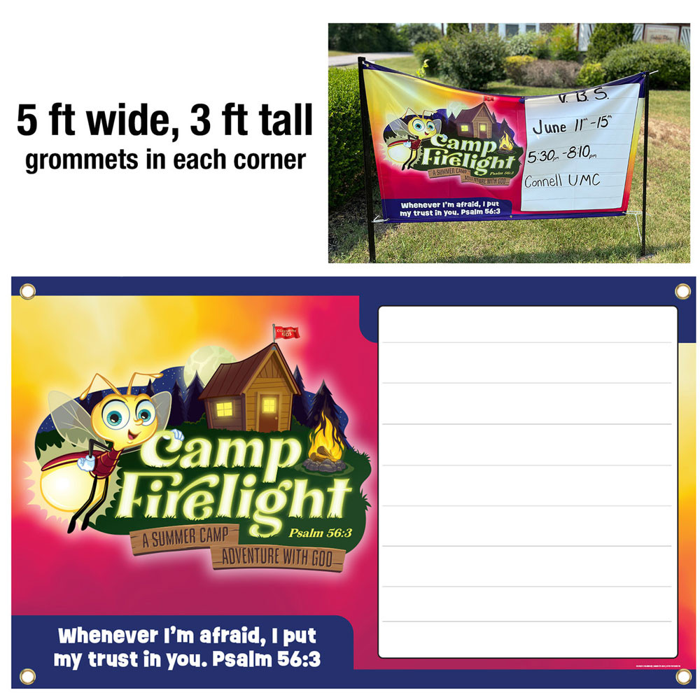 Outdoor banner - Camp Firelight VBS 2024 by Cokesbury