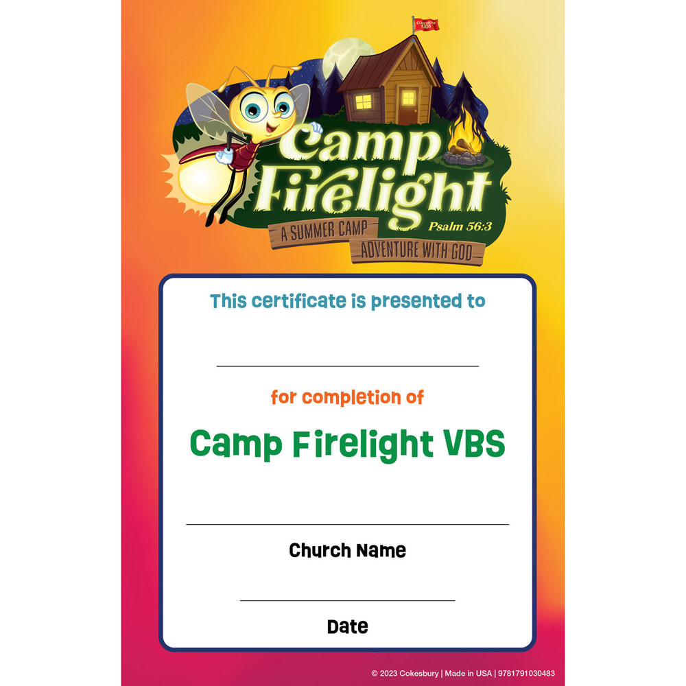 Student Certificates - Pack of 48 - Camp Firelight VBS 2024 by Cokesbury