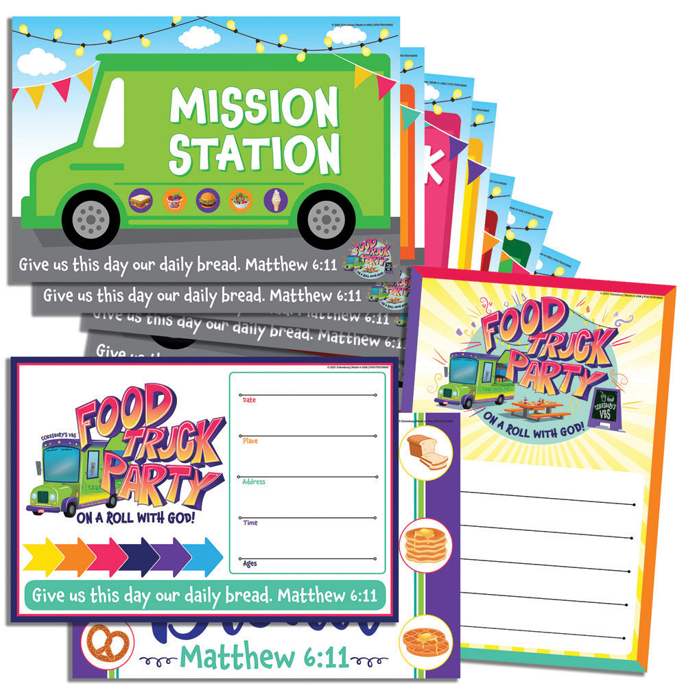 Activity Center Signs & Publicity Pack - Food Truck Party VBS 2022 by Cokesbury