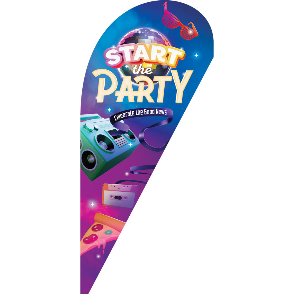 Teardrop Banner without Stand - Start the Party VBS 2024 by Orange