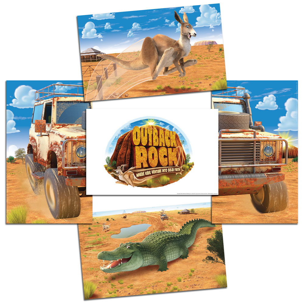 Giant Decorating Posters (set of 5) - Outback Rock VBS 2024 by Group