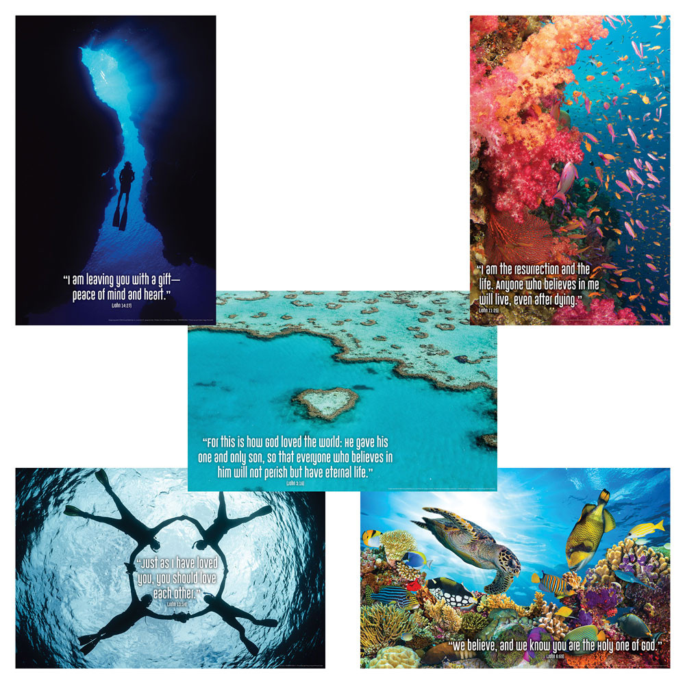 Bible Verse Posters (set of 5) (22 in.x34 in.) - Scuba VBS 2024 by Group
