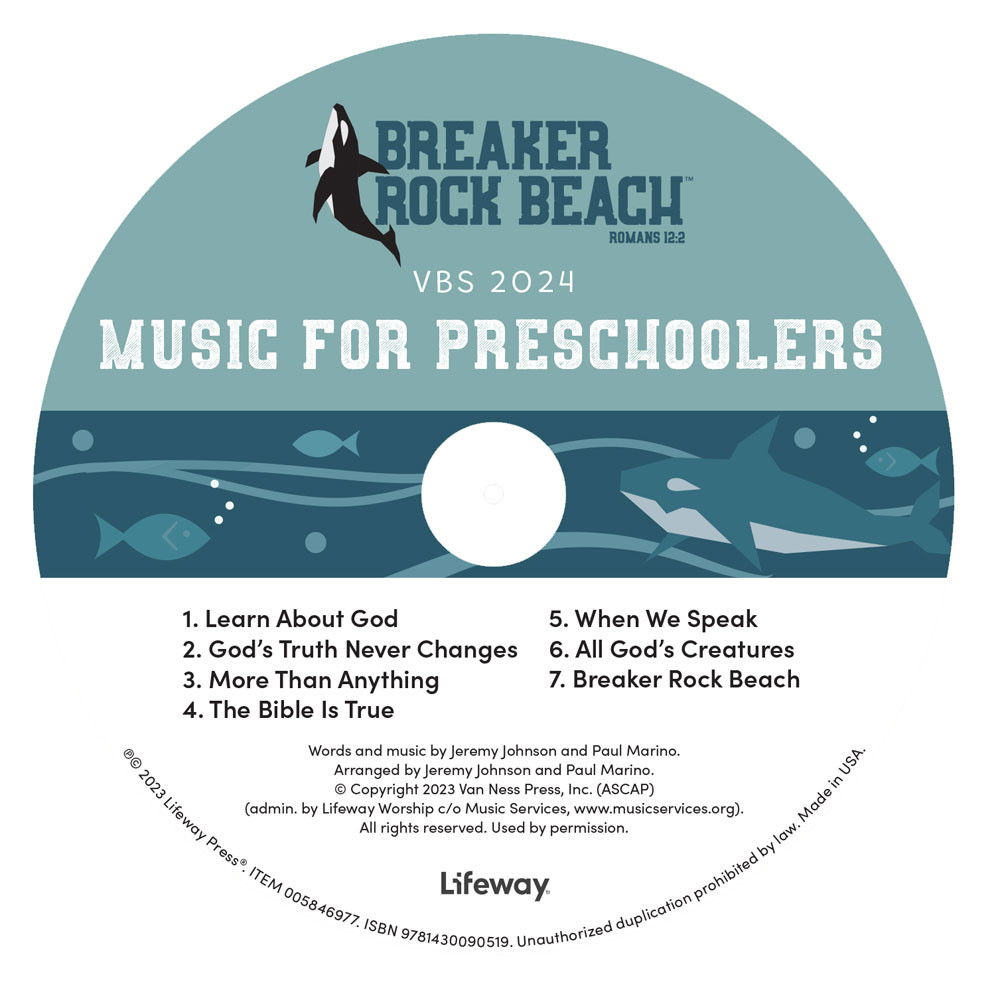 Music For Preschoolers CD Pack of 50 - Breaker Rock Lifeway VBS 2024