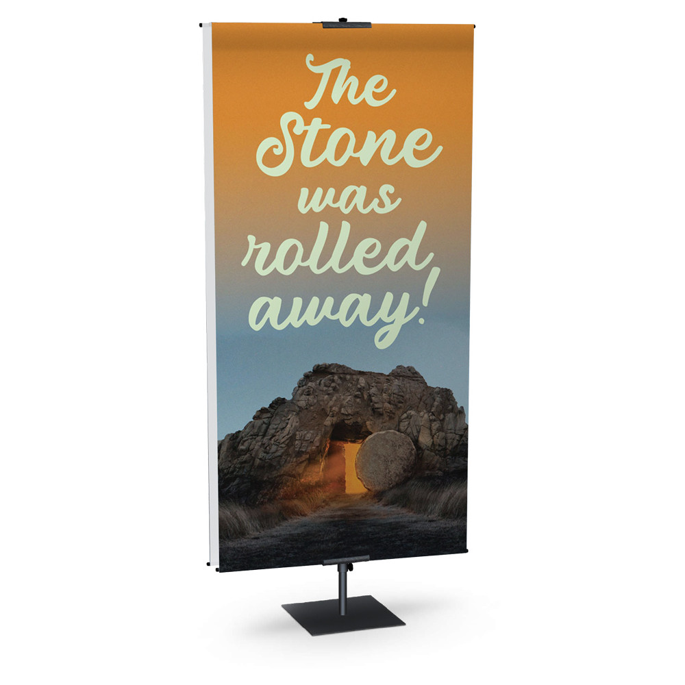 Church Banner - Rolled Away - Easter Banner