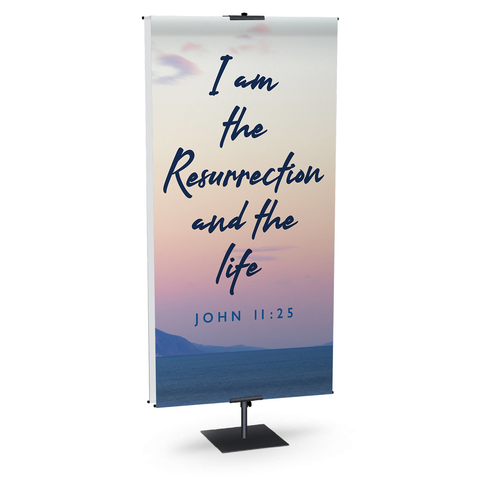 Church Banner - John 11:25 - Resurrection Sunday