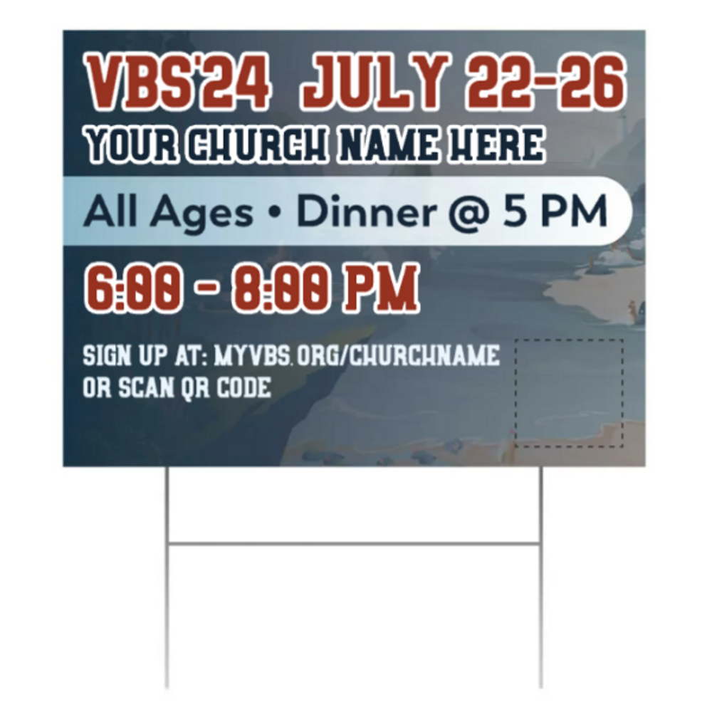 Easy Custom Outdoor Yard Sign - Personalize in Real Time - Breaker Rock VBS - YBRB001