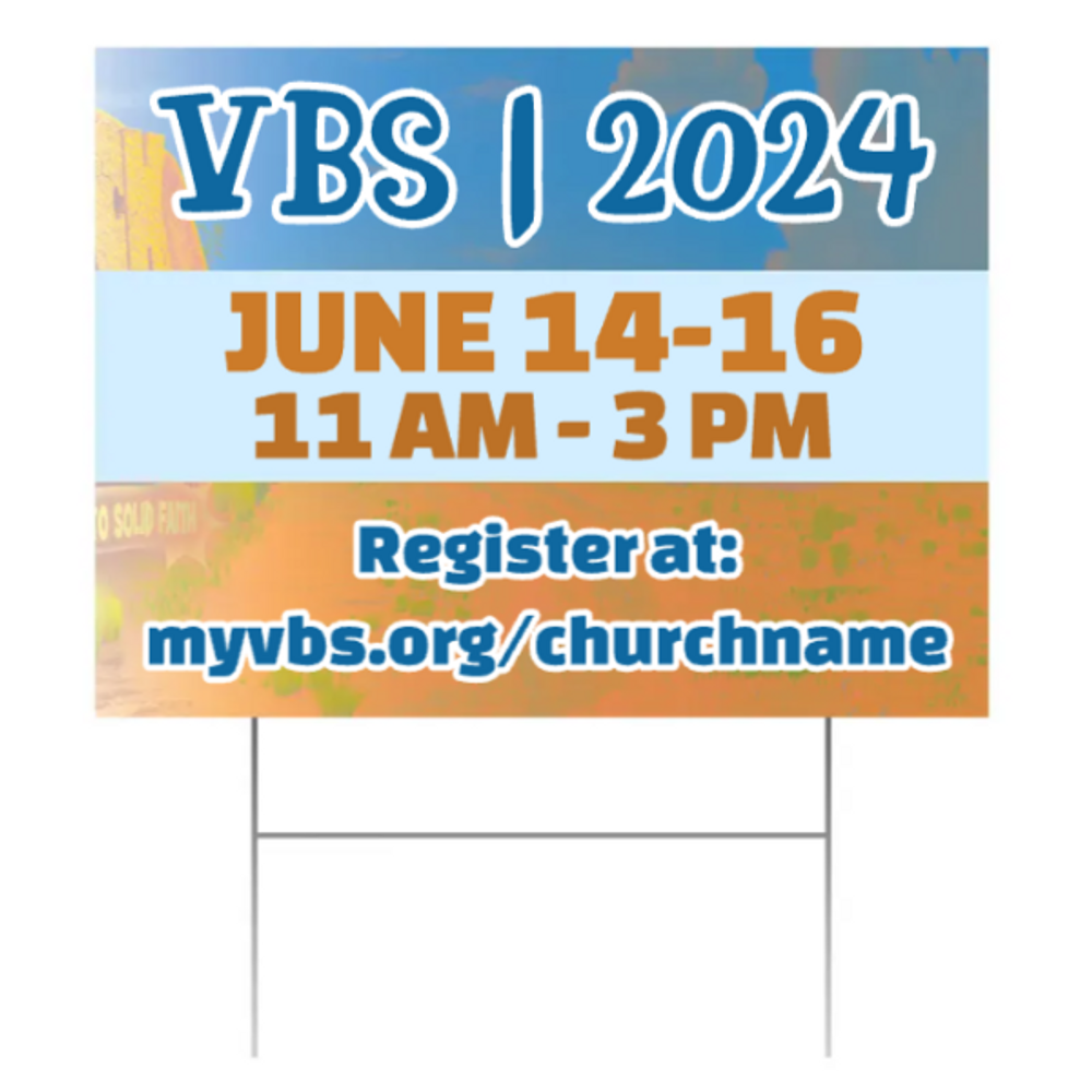 Easy Custom Outdoor Yard Sign - Personalize in Real Time - Outback Rock VBS - YOBR003