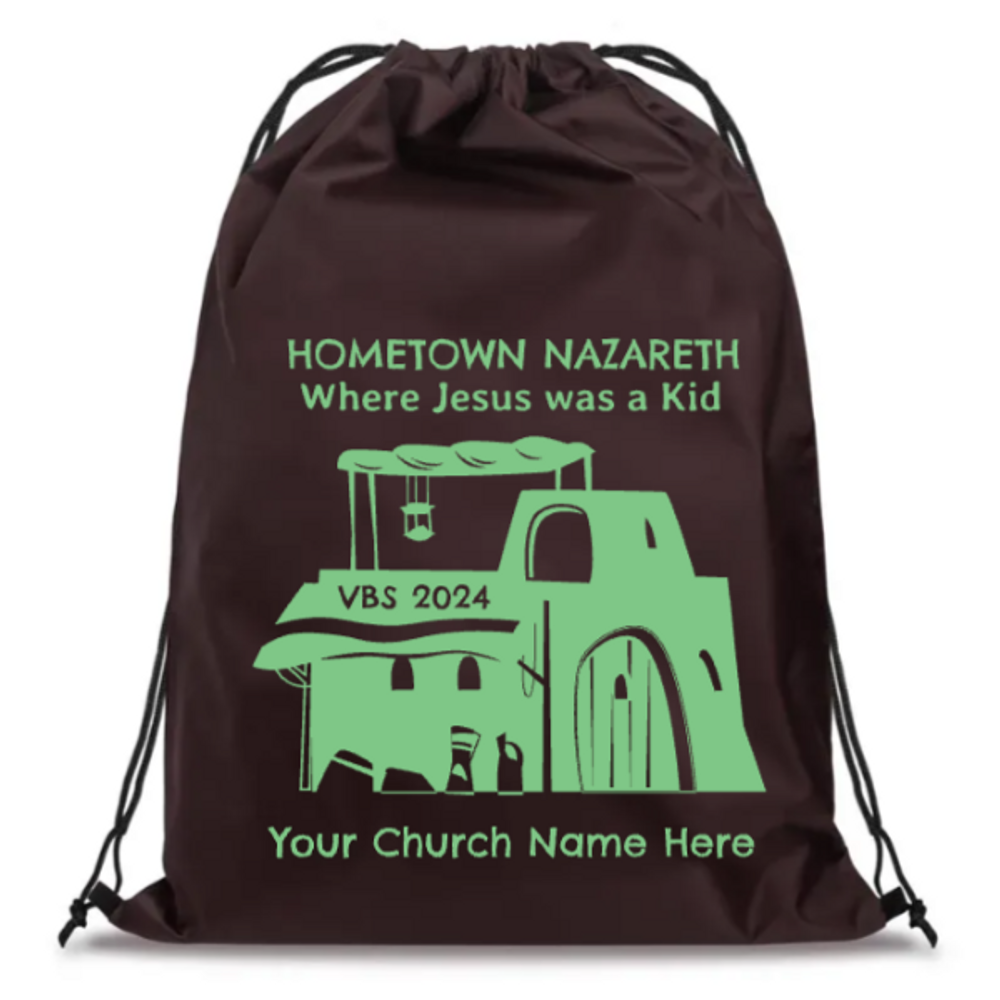 Easy Custom VBS Drawstring Bag - Personalize in Real Time - Hometown Nazareth VBS - DNAZ041