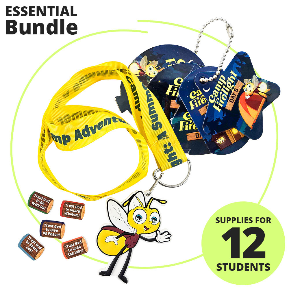 Scripture Treasure Lanyard and FaithTag BUNDLE (Pack of 12) - Camp Firelight VBS 2024 by Cokesbury