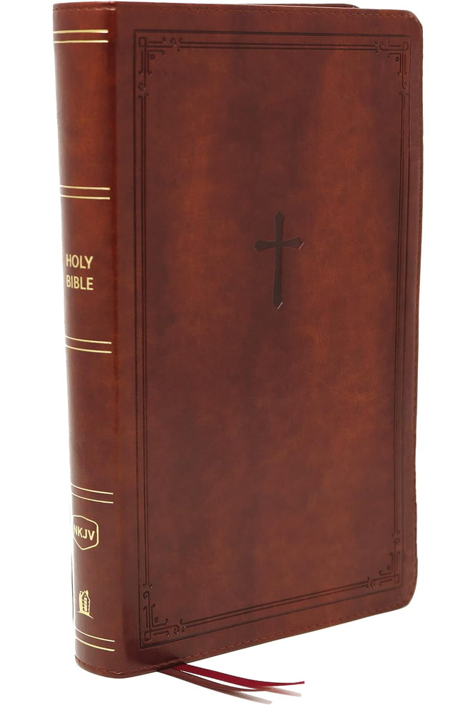 NKJV Personal-Size - Large-Print Reference Bible, Brown