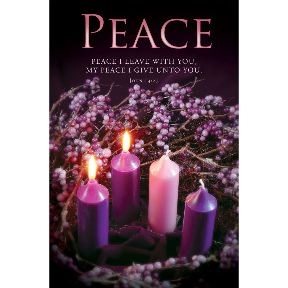 Church Bulletin 11" - Advent - Peace - John 14:27 (KJV) (Pack of 100)