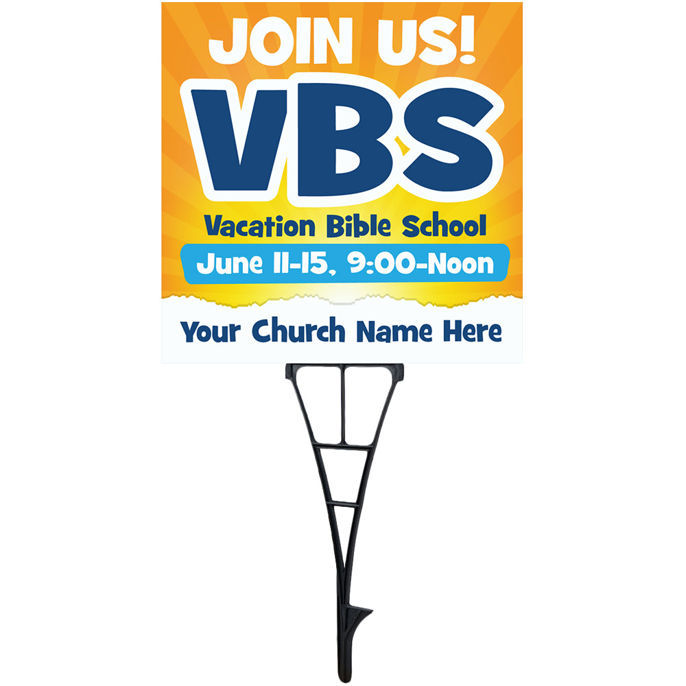 Customizable VBS Yard Signs - Theme Neutral - 24x24 Printed Size - Pkg of 10