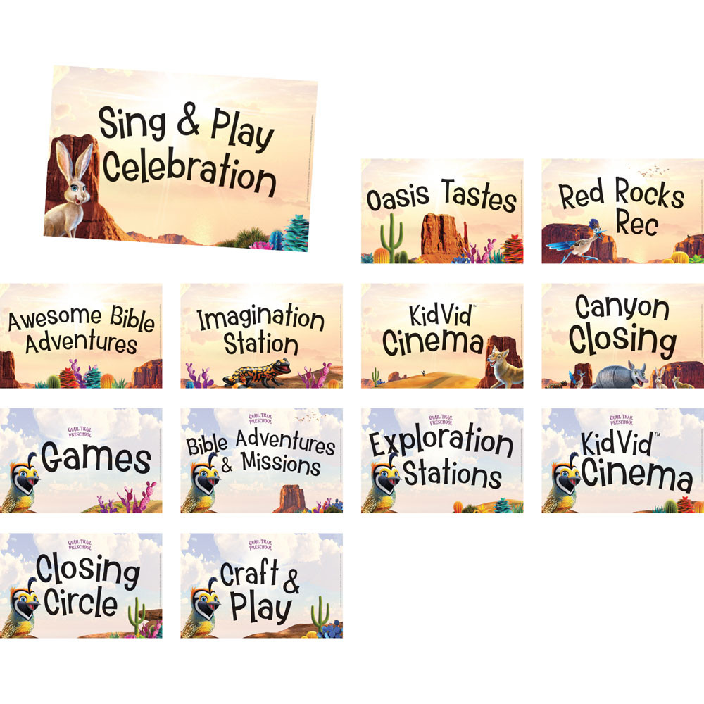 Station Sign Posters - Set of 13 - 11" x 17" - Monumental VBS 2022 by Group
