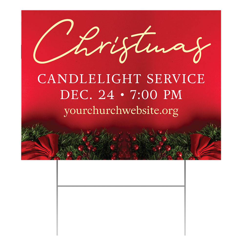 Easy Custom Outdoor Yard Sign - Personalize in Real Time - Ivory Glory Red - YFA210411