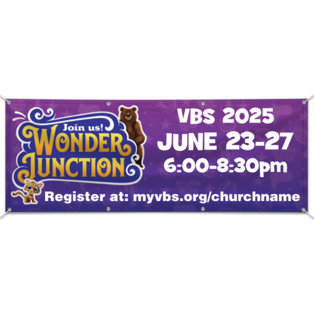 *
Easy Custom Outdoor Vinyl Banner - Personalize in Real Time - Wonder Junction VBS - BWOJ002