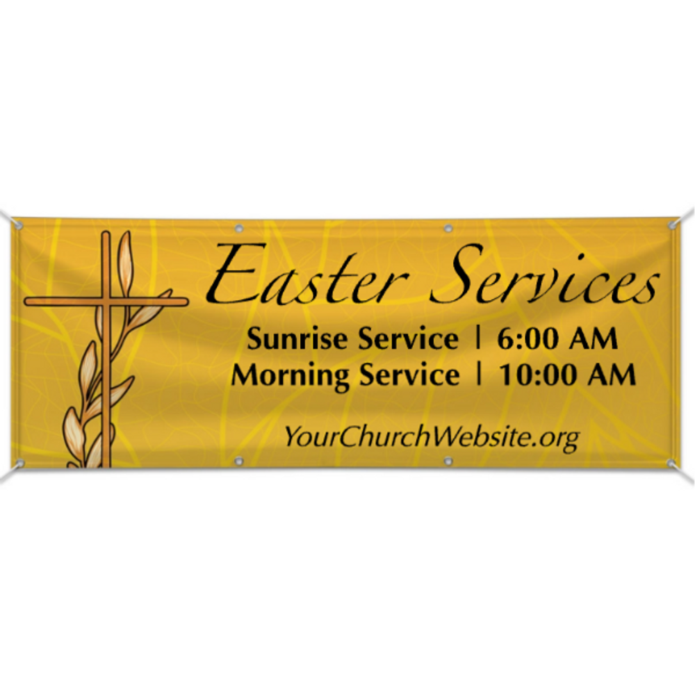 Easy Custom Outdoor Vinyl Banner - Personalize in Real Time - Easter - Dawn of Gold