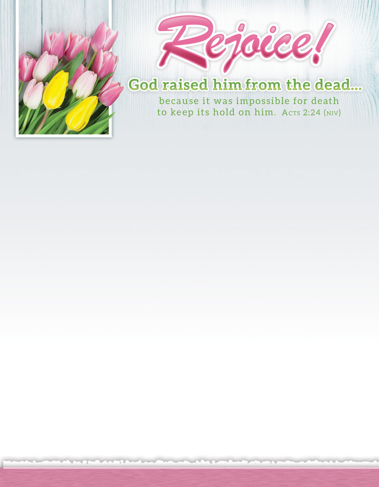 Letterhead - Easter - Acts 2:24 - Rejoice! - KJV - Pack of 100