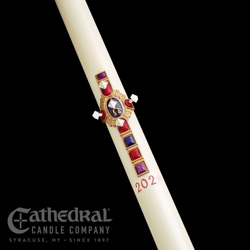 Christ Victorious SculptWax Paschal Candle - 51% Beeswax