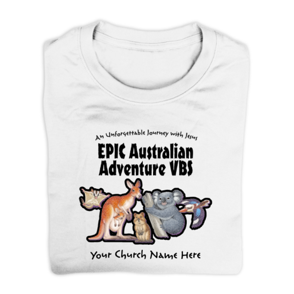 Epic Australian Adventure VBS Custom T-Shirt - Full Color Design with Animal Friends
