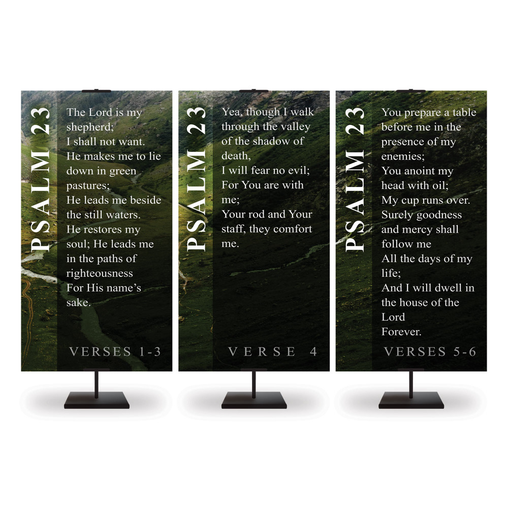 Church Banners - Psalm 23 Triptych - Psalm 23 Series