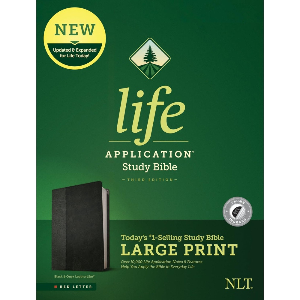 NLT Life Application Study Bible, Indexed, Third Edition, Large Print (Leatherlike, Black/Onyx) - Case of 6
