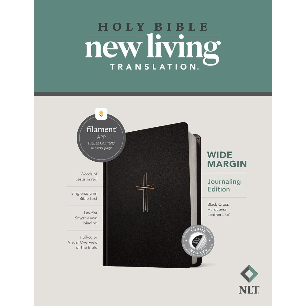 NLT Wide Margin Bible, Filament Enabled, Indexed (Hardcover, Black) - Bulk Case of 12