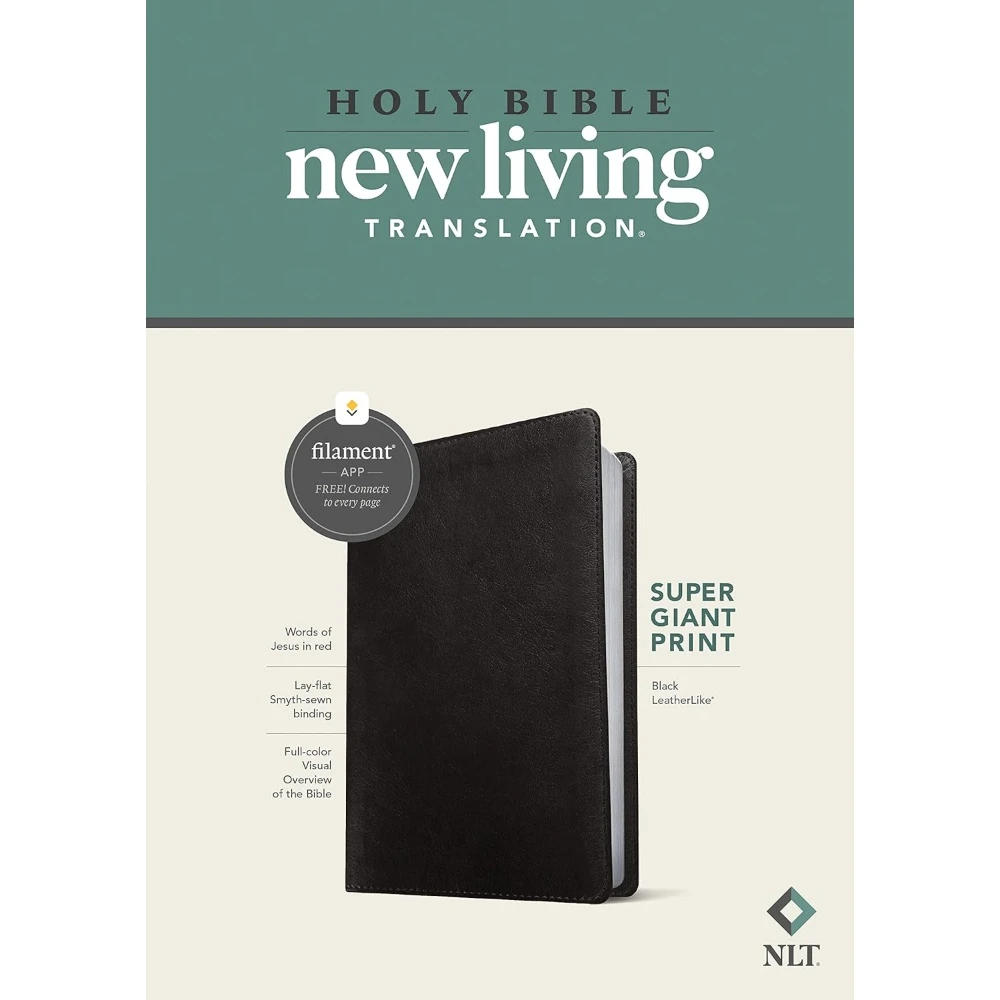 NLT Super Giant Print Bible, Filament Enabled (Imitation Leather, Black) - Bulk Case of 10